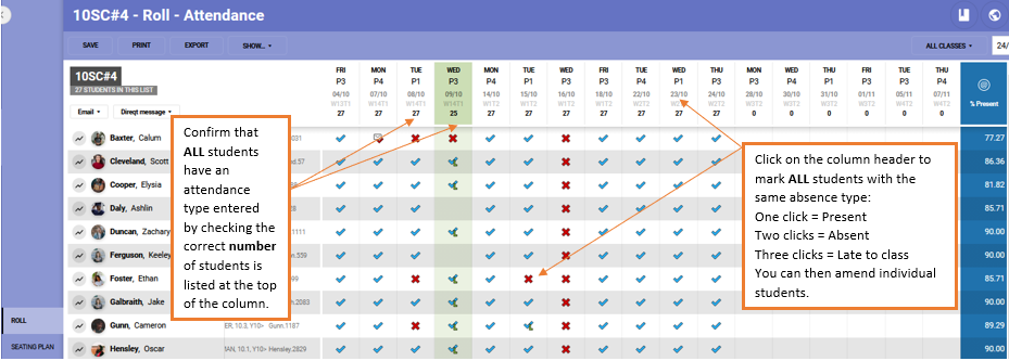 marking-the-attendance-roll-for-a-class